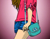 Dibujo Chica con bolso pintado por rinni18