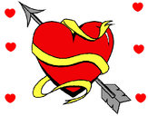 Dibujo Corazón con flecha pintado por dandy