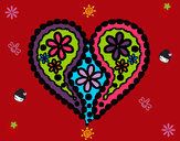 Dibujo Corazón de flores pintado por jugaz