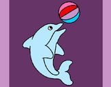 Dibujo Delfín jugando con una pelota pintado por erika1