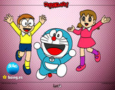 Dibujo Doraemon y amigos pintado por laurita12