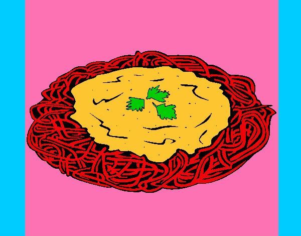 Dibujo Espaguetis con queso pintado por kiliantra