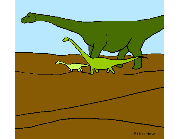Dibujo Familia de Braquiosaurios pintado por xdfaster