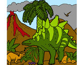 Dibujo Familia de Tuojiangosaurios pintado por ransess