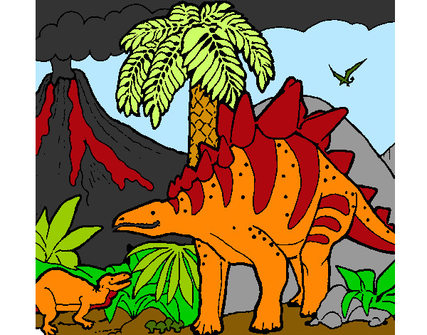 Dibujo Familia de Tuojiangosaurios pintado por xdfaster