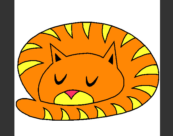 Dibujo Gato durmiendo pintado por lara_vilu