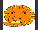 Dibujo Gato durmiendo pintado por lara_vilu