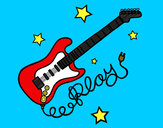 Dibujo Guitarra y estrellas pintado por catitaflo