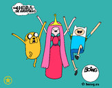 Dibujo Jake, Princesa Chicle y Finn pintado por chaavaa18