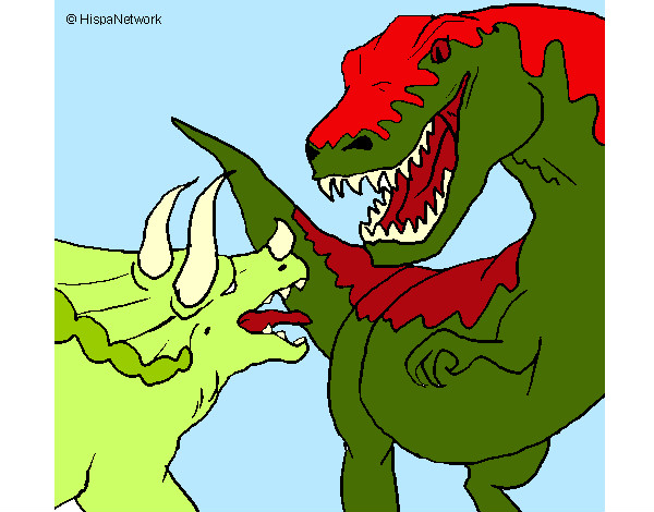 Dibujo Lucha de dinosaurios pintado por xdfaster