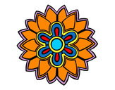 Dibujo Mándala con forma de flor weiss pintado por otanino