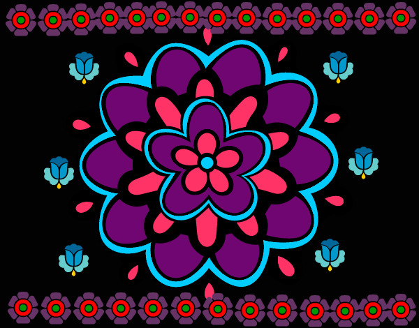 Dibujo Mándala con una flor pintado por RASHEL
