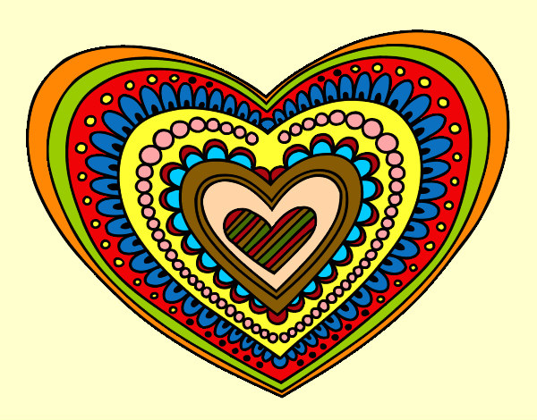 Dibujo Mandala corazón pintado por Candelasur