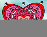Dibujo Mandala corazón pintado por elsavega