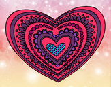 Dibujo Mandala corazón pintado por jennyy