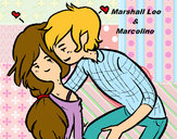 Dibujo Marshall Lee y Marceline pintado por ALOOO