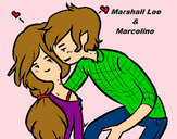 Dibujo Marshall Lee y Marceline pintado por Andrea_San