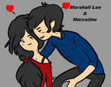 Dibujo Marshall Lee y Marceline pintado por Den_Punk