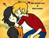 Dibujo Marshall Lee y Marceline pintado por Miryam2000