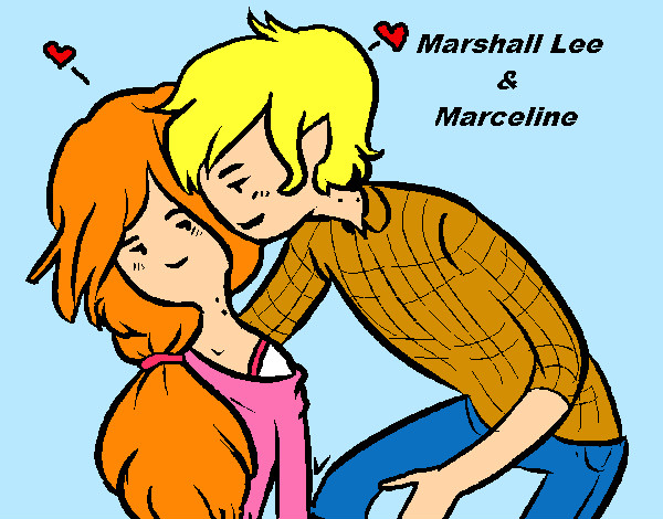 Dibujo Marshall Lee y Marceline pintado por Sandrixbel