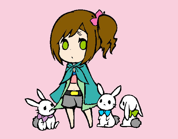 Kawaii Girl and bunnys