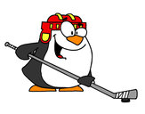 Dibujo Pingüino jugando a hockey pintado por sabru