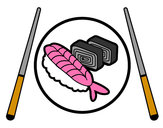 Dibujo Plato de Sushi pintado por sabru
