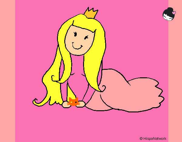 Dibujo Princesa contenta pintado por La-artista