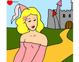 Dibujo Princesa y castillo pintado por La-artista