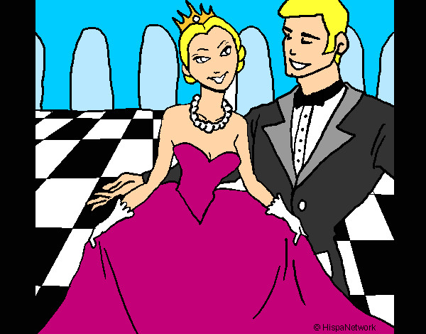 Dibujo Princesa y príncipe en el baile pintado por Michell12