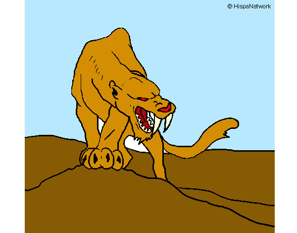 Dibujo Tigre con afilados colmillos pintado por xdfaster