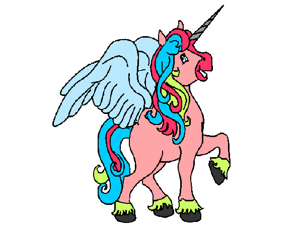 Dibujo Unicornio con alas pintado por CiinTiia 