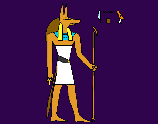 Dibujo Anubis pintado por Vemeerita