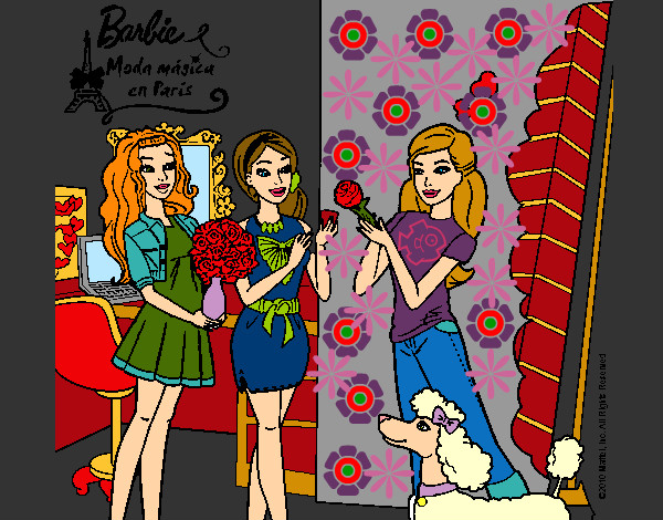 Dibujo Barbie de compras con sus amigas pintado por Veri Veri