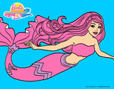 Dibujo Barbie sirena pintado por Carlacbono