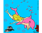 Dibujo Barbie y delfín pintado por fernanda03