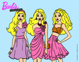 Dibujo Barbie y sus amigas vestidas de fiesta pintado por danielsam8