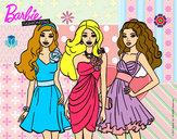 Dibujo Barbie y sus amigas vestidas de fiesta pintado por sandra8210