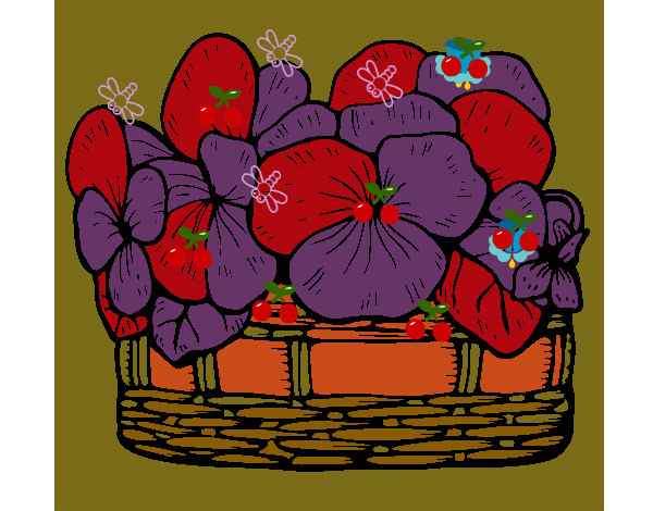 Dibujo Cesta de flores 12 pintado por encarnarue