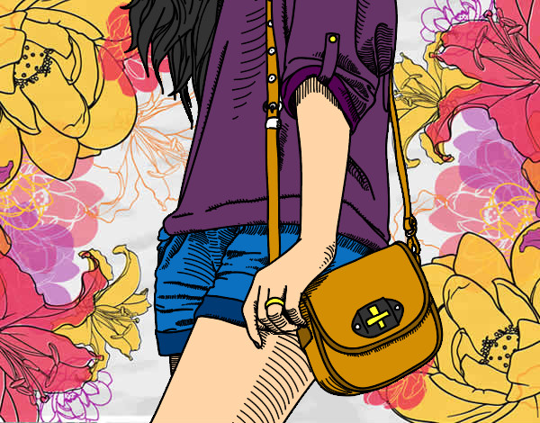 Dibujo Chica con bolso pintado por AlmendraGD
