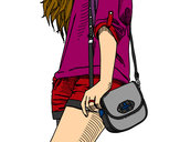 Dibujo Chica con bolso pintado por JaNicee