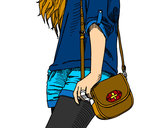 Dibujo Chica con bolso pintado por Sofiii
