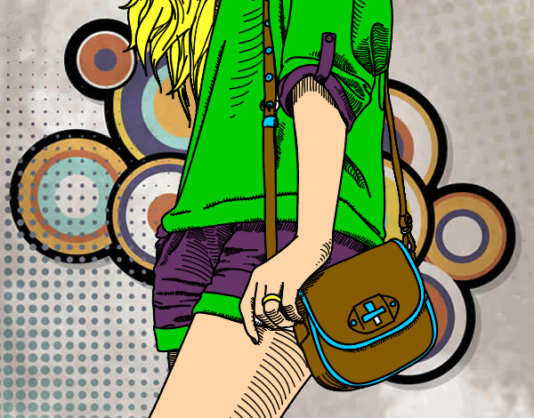 Dibujo Chica con bolso pintado por wapitadn75