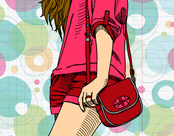 Dibujo Chica con bolso pintado por yezus