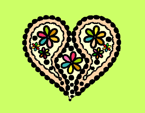 Dibujo Corazón de flores pintado por Rosemery