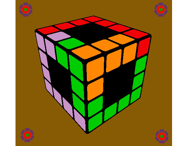 Dibujo Cubo de Rubik pintado por limonsito