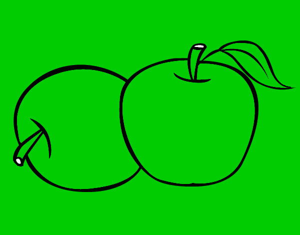 Dibujo Dos manzanas pintado por geju