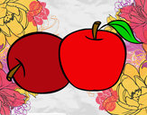 Dibujo Dos manzanas pintado por Vicki_11