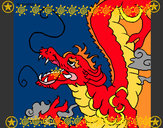 Dibujo Dragón japonés pintado por parlakey