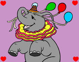 Dibujo Elefante con 3 globos pintado por Marina10